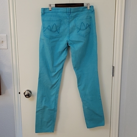 NY&C Turquoise Lowrise Denim Trousers 34 x 32 Size 12 - Picture 2 of 8